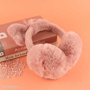 Factory direct sale pink plush warm winter earmuffs