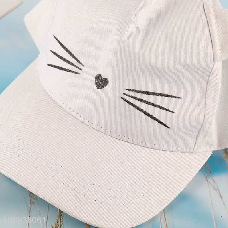 Factory price cat ear cute casual peaked cap for girls