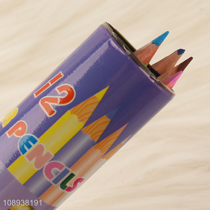 Good quality 12colors kids painting colored pencils set