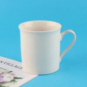 New arrival white ceramic water cup drinking cup with handle