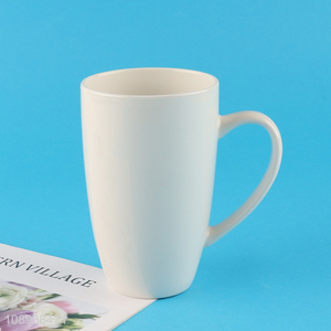 China supplier white ceramic water cup drinking cup with handle