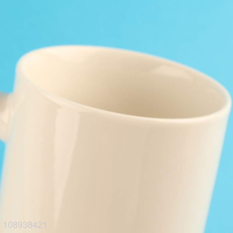 Popular products white ceramic water cup water mug with handle