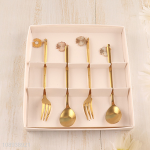 Good selling 4pcs stainless steel cutlery fork and spoon