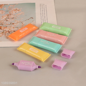 China Imports 6 Colors Mini Cute Candy Shape Double Ended Highlighters