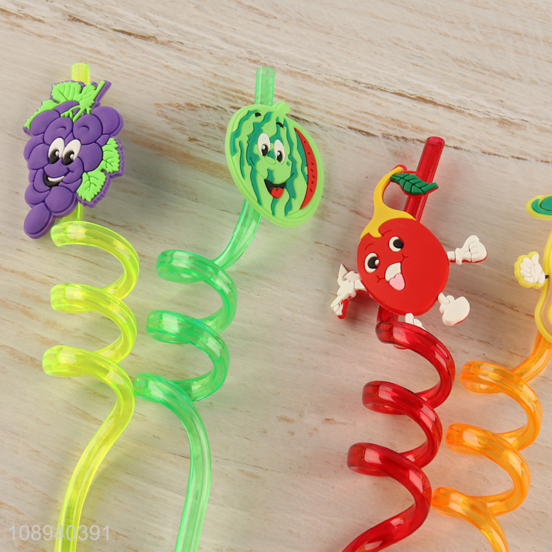 Hot selling 4pcs disposable cartoon drinking straw for juice