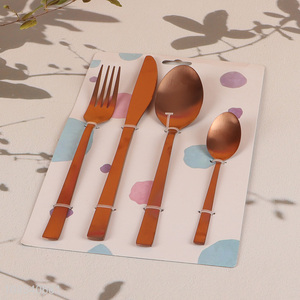 Wholesale 4PCS Matte Rose Gold Silverware Set Stainless Steel Cutlery Set