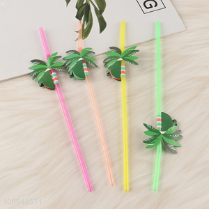 Factory Supply 4PCS Palm Tree Drinking Straws Honeycomb Straws