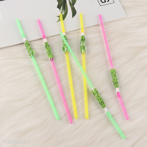 New Arrival 6PCS Coconut Tree Drinking Straws for Hawaiian Party Decor