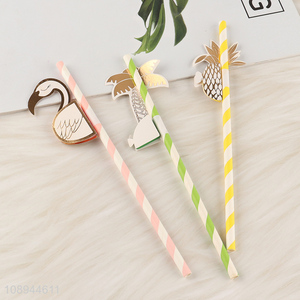 Wholesale 3PCS Honeycomb Party Straws Hawaiian Beach Cocktail Straws