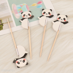 New Product 6PCS Fancy Corktail Picks Panda Fruit Toothpicks