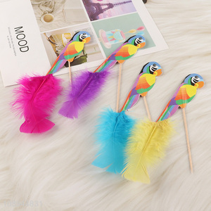 Hot Sale 4PCS Fancy Feather Corktail Picks Fruit Toothpicks