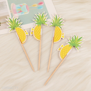 Factory Price 4PCS Pineapple Cupcake Toppers Cocktail Picks