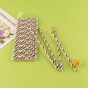 Online Wholesale Striped Paper Straws Disposable Straws