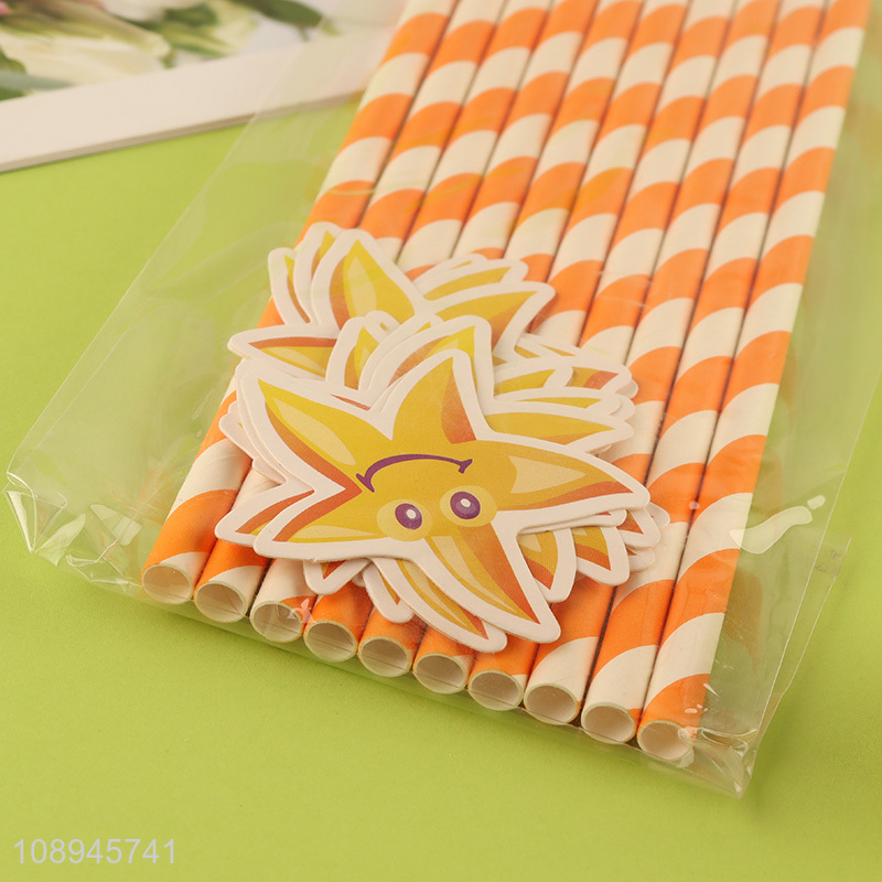 Wholesale Starfish Paper Straws Hawaiian Beach Cocktail Straws