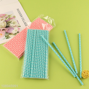 Online Wholesale Paper Drinking Straws Polka Dot Straws