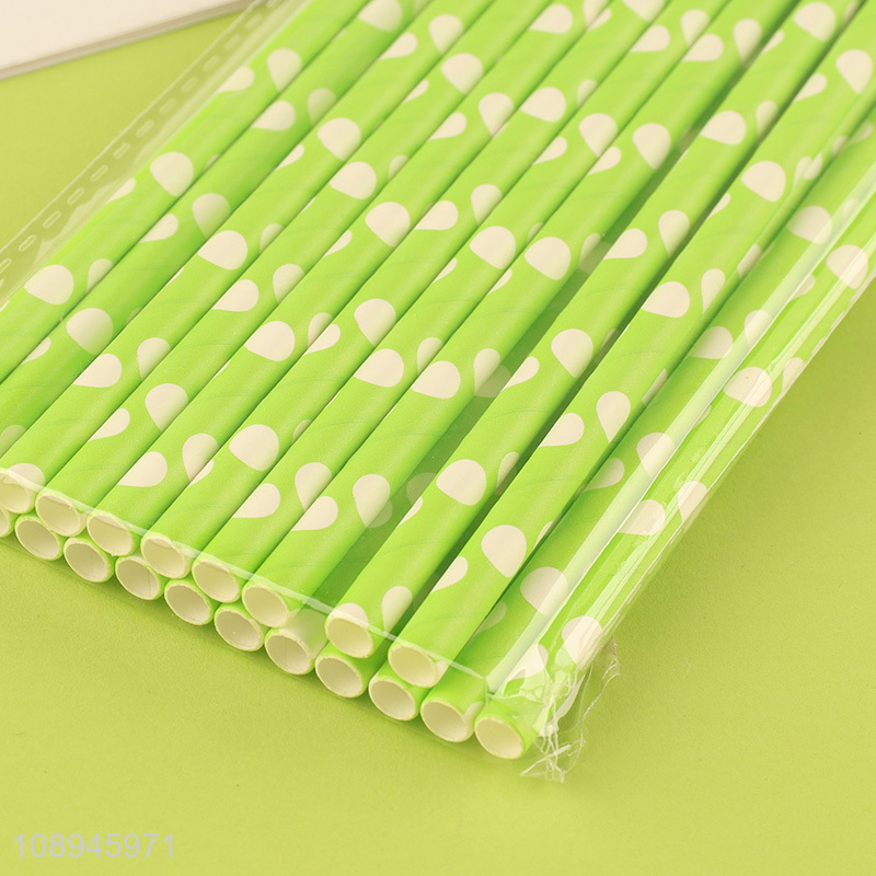 New Product Polka Dot Paper Drinking Straws for Restaurant