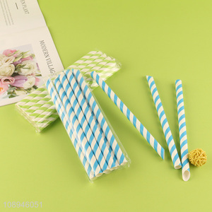 New Product Disposable Striped Paper Straws for Milky Tea