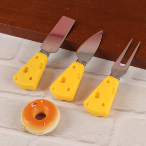 Wholesale 3PCS Stainless Steel Cheese Knife Set Cute Cheese Handle Knife Set