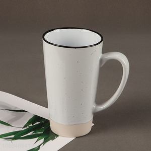 Good quality ceramic water mug drinking cup with handle