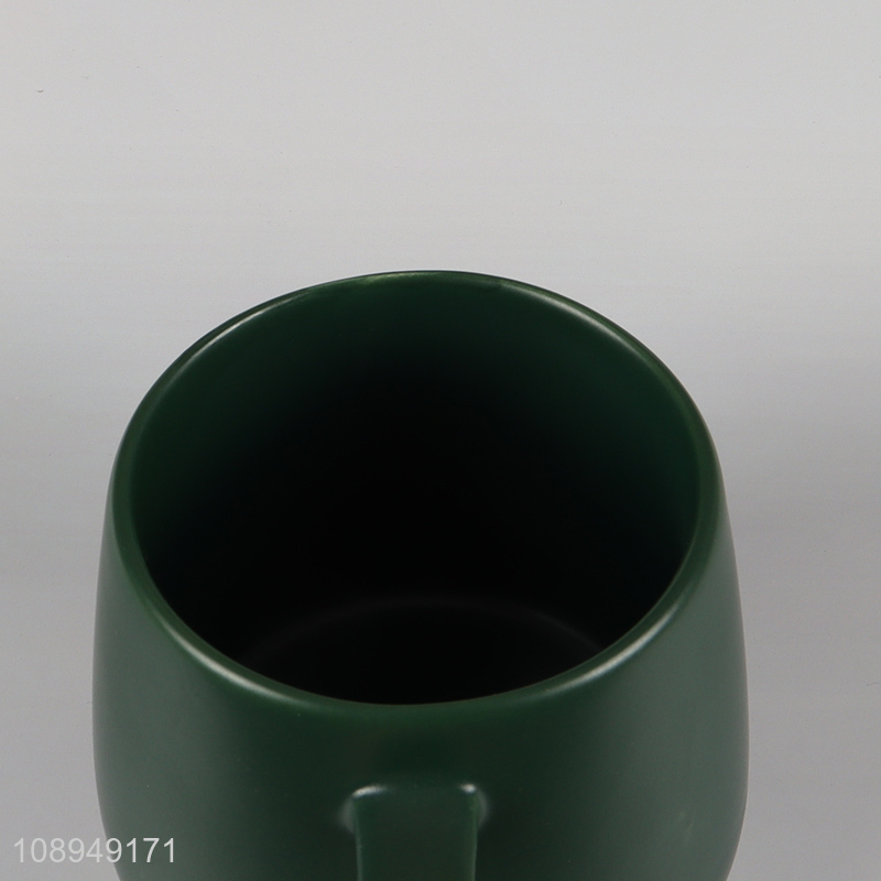 China supplier ceramic green water cup coffee cup with handle