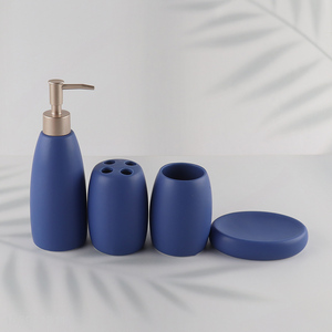 High Quality 4PCS Ceramic Bathroom Accessories Set with Lotion Dispenser