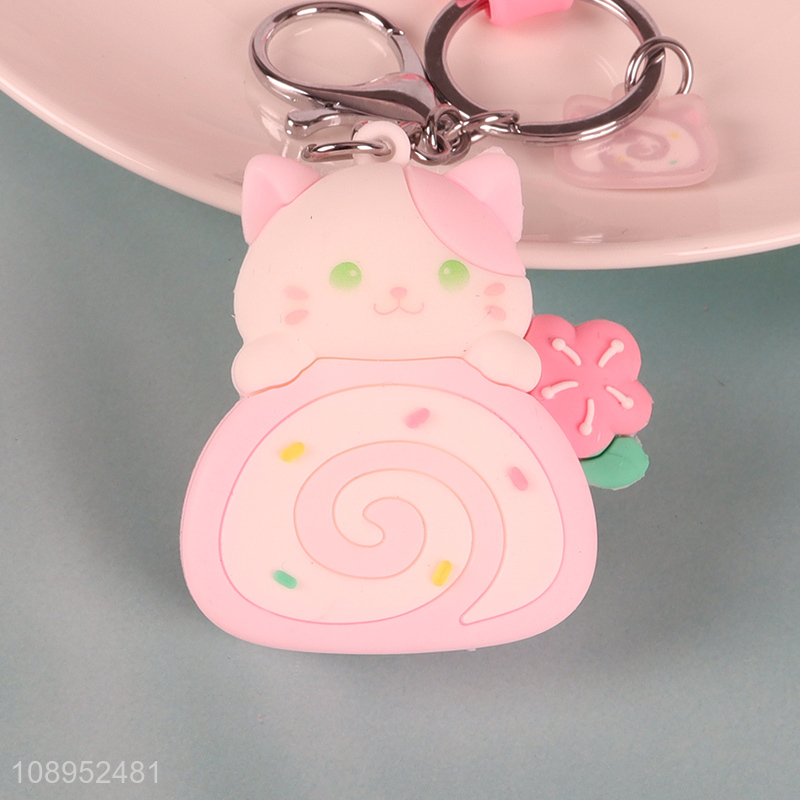 Top sale cartoon cat shape pvc keychain for gifts