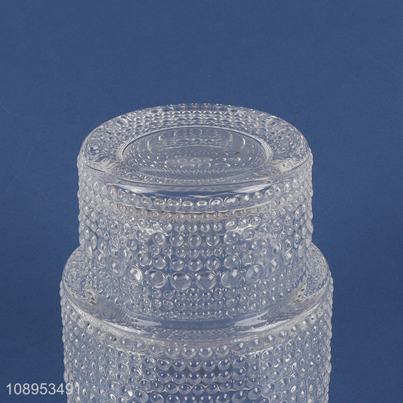 Hot selling embossed glass drinking cup juice coffee cup