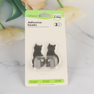 Online Wholesale 2PCS Cat Shaped Adhesive Wall Hooks Waterproof Towel Hooks