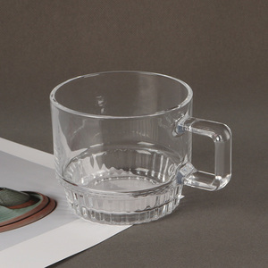 China factory unbreakable glass water cup coffee cup with handle