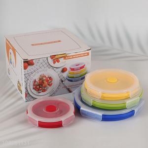 Popular products round 4pcs silicone preservation box for sale