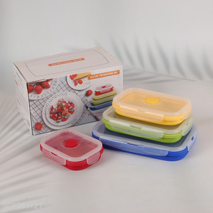 Hot selling 4pcs silicone preservation box set food container