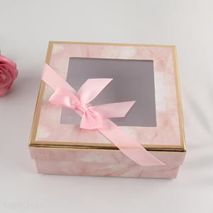 High Quality Square Jewelry Package Paper Gift Box with Ribbon Bow