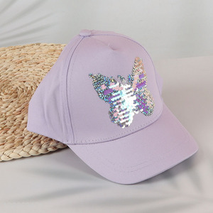 Factory direct sale butterfly pattern kids baseball hat sun hat