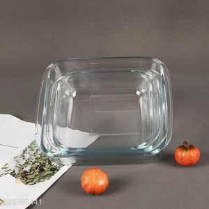 Popular products borosilicate glass bakeware tray baking pan