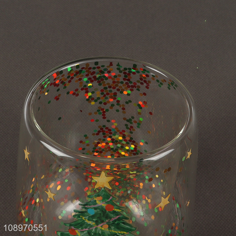 New product christmas series glass water cup drinking cup