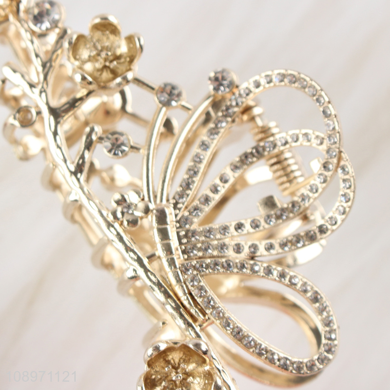 New Product Metal Rhinestone Hair Claw Clips Strong Hold Hair Clamps