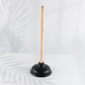 Factory Price Rubber Toilet Plunger with Long Wooden Handle