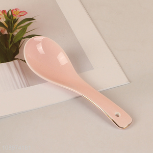 New arrival pink ceramic home restaurant tableware spoon