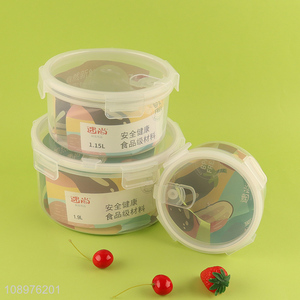 Factory price round sealed food container storage box with lid