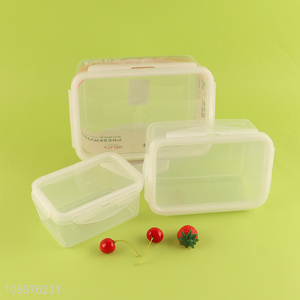 New product 3pcs rectangle food container preservation box storage box