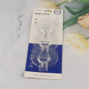 New style 3pcs clear home sticky hook adhesive hook set for sale