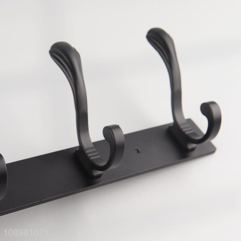 Yiwu market black bathroom kitchen aluminum wall-mounted hook