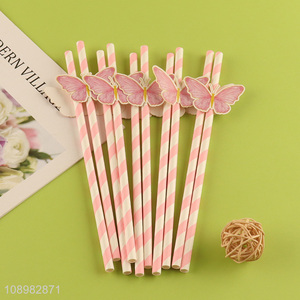 Hot selling butterfly series disposable paper drinking straw