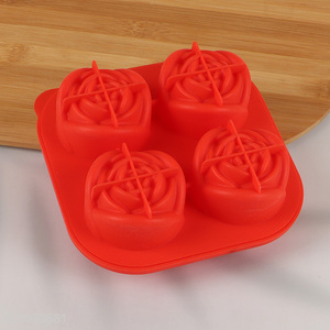 Hot Sale Rose Flower Shaped Silicone Ice Mold Tray Silicone Soap Tray