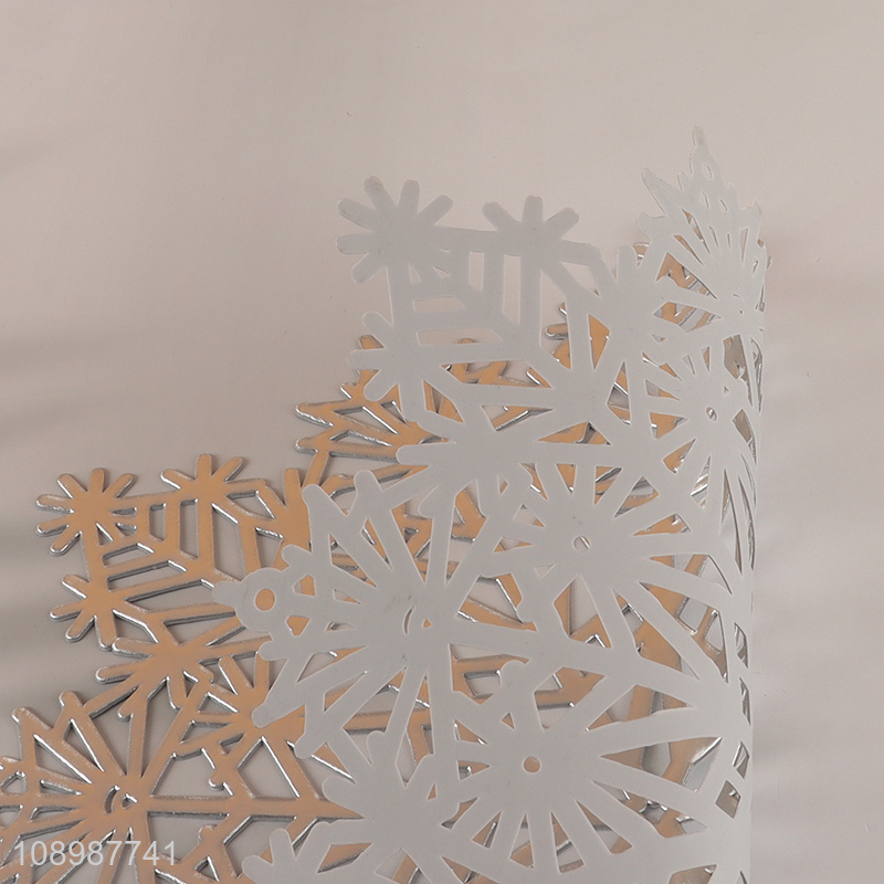 Good Quality Snowflake Placemat Vinyl Metallic Placemat for Christmas Party Decor