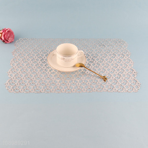 Good quality silver rectangle tabletop decoration place mat dinner mat