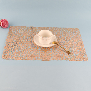 Hot products golden hollow tabletop decoration place mat dinner mat