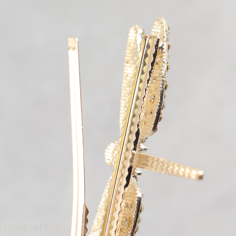 Latest products dragonfly shape girls diamond-encrusted hairpin