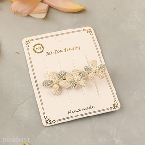 Yiwu market flower shape fashionable hair accessories girls diamond-encrusted hairpin