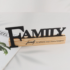 Most popular wooden desktop ornaments decoration family word ornaments